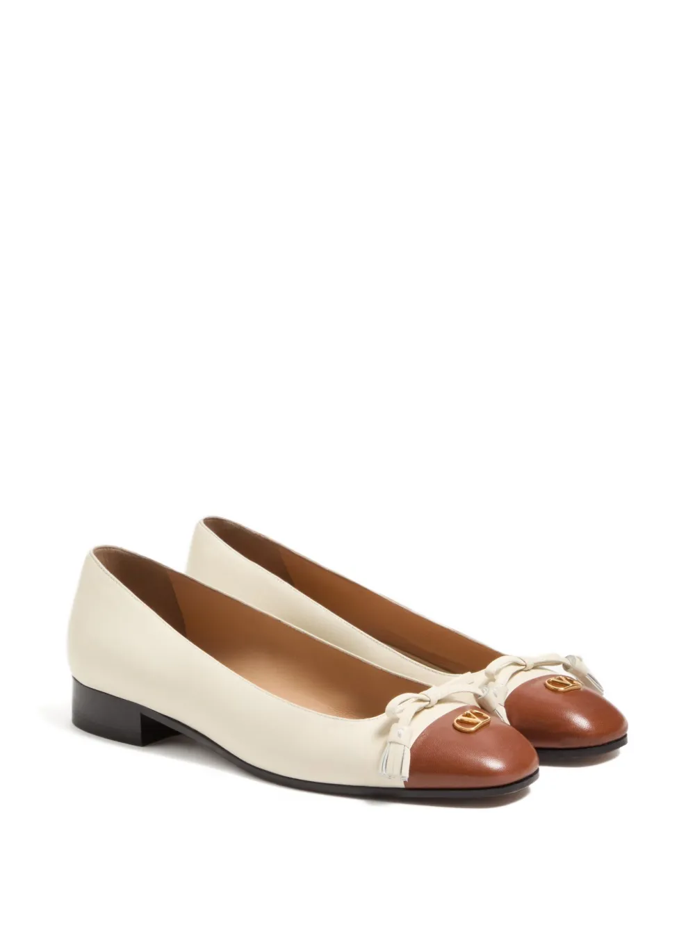 Valentino Garavani VALET DU ROI KIDSKIN BALLERINA 25MM - Beige