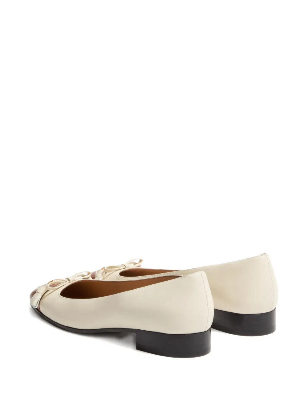 Valentino Garavani tassel-embellished leather ballet flats Neutrals