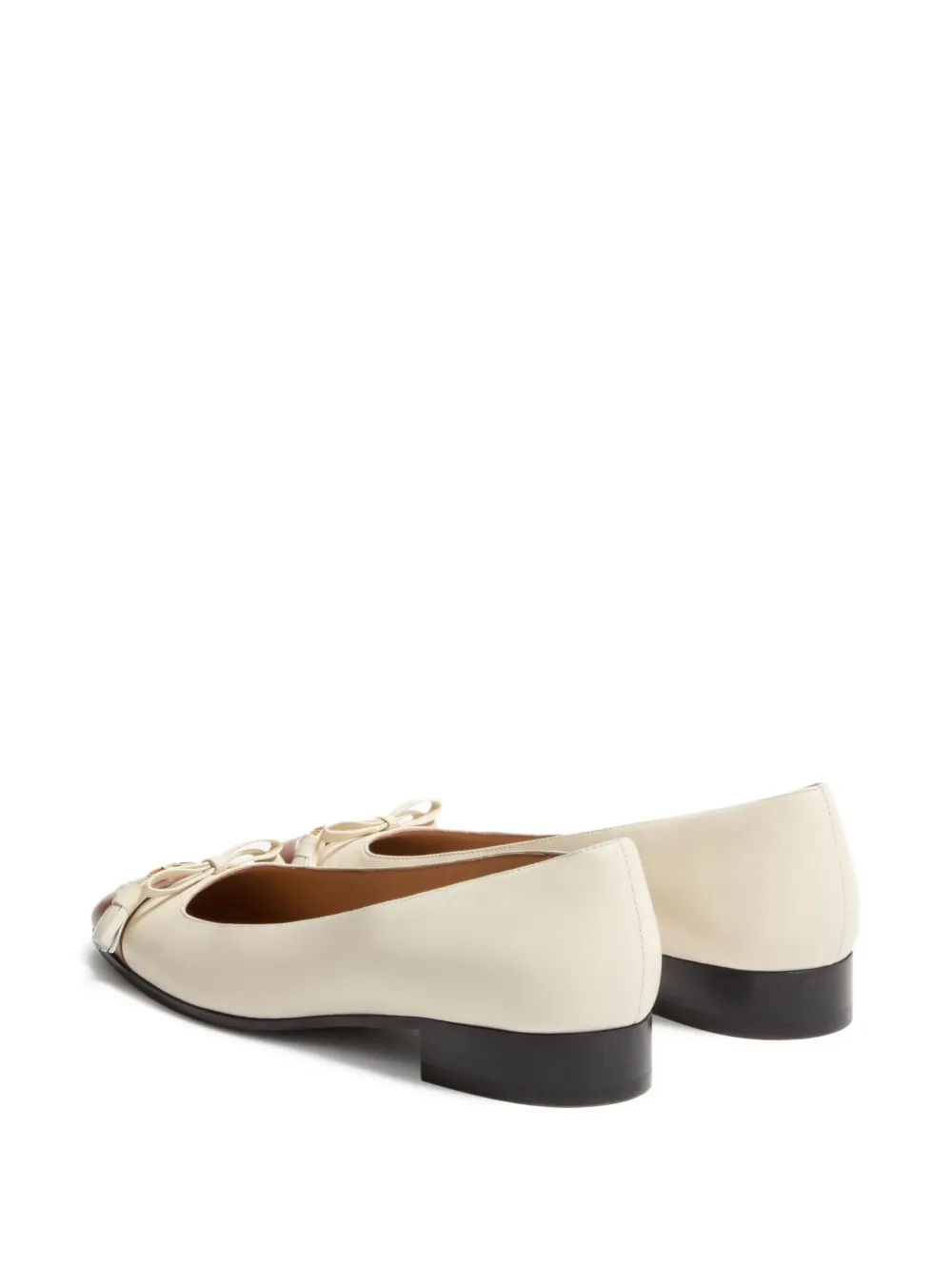 Valentino Garavani tassel-embellished leather ballet flats Neutrals