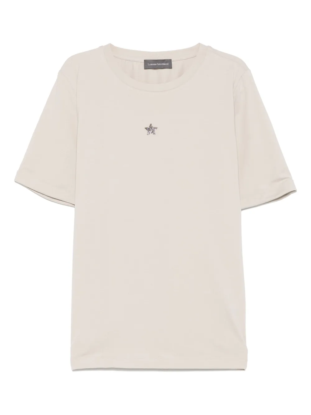 Lorena Antoniazzi T-shirt met sterapplicatie Beige