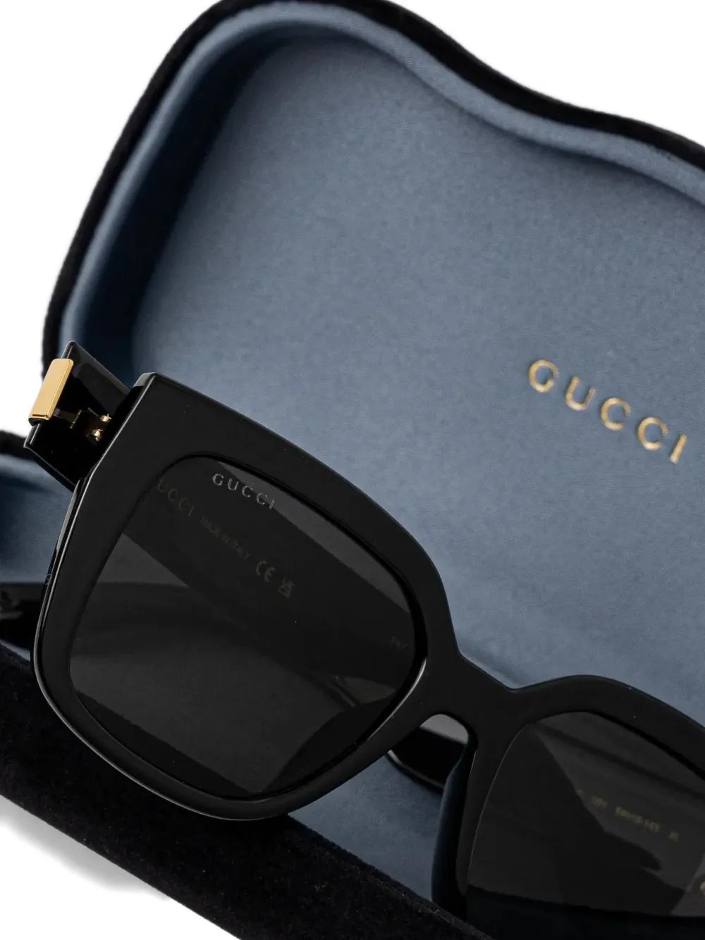 Gucci Eyewear Zonnebril met vierkant montuur Zwart