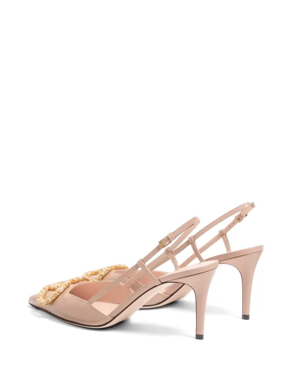 VALENTINO Vロゴ スリングバック パンプス ベージュ Valentino