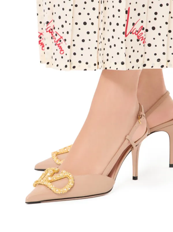 Valentino Garavani Vロゴ シグネチャー スリングバック カーフスキン