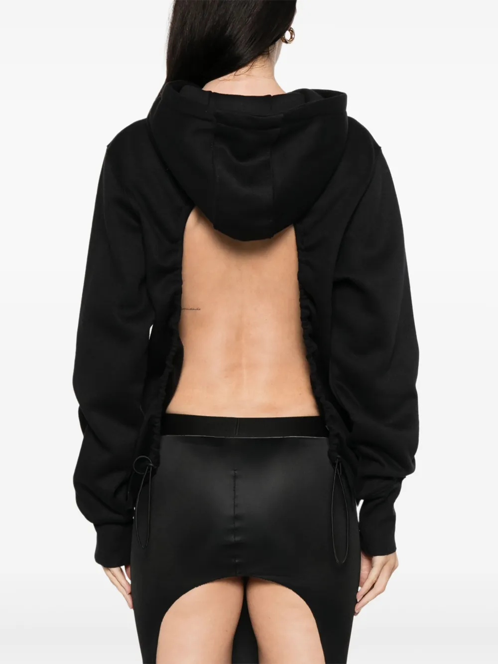 Prototypes Backless Hoodie In Black