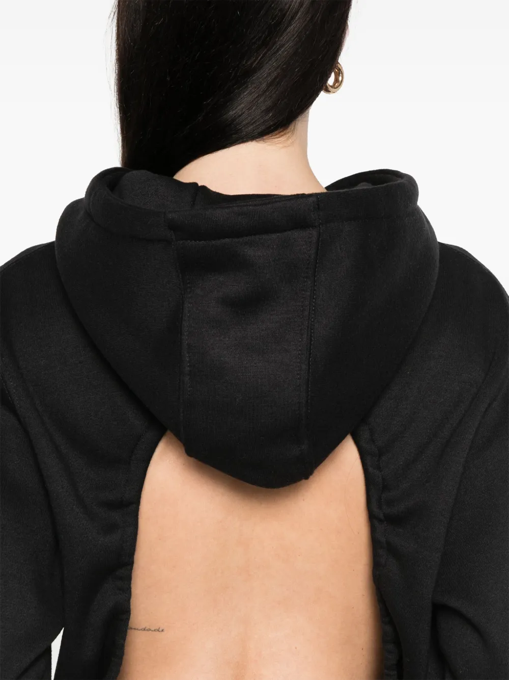 Prototypes Backless Hoodie In Black