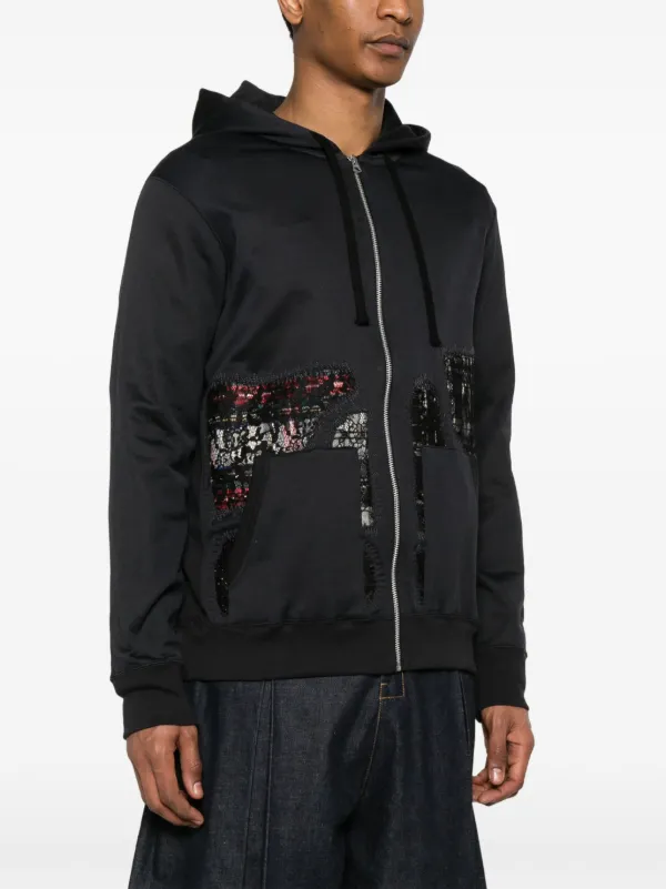 Junya Watanabe MAN lace-detail Hoodie | Black | FARFETCH