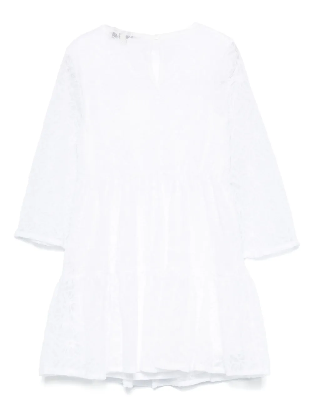 TWINSET Kids Jurk met geborduurde bloemen Wit