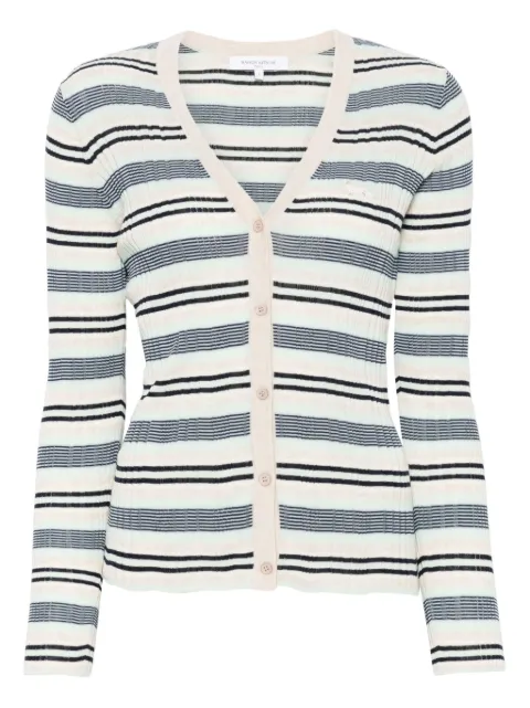 Maison Kitsuné fine-ribbed striped cardigan