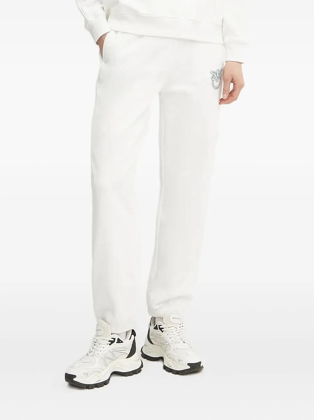 PINKO crystal-embellished logo track pants Wit