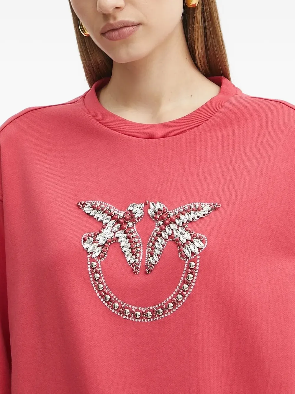 PINKO Sweater verfraaid met logo Roze