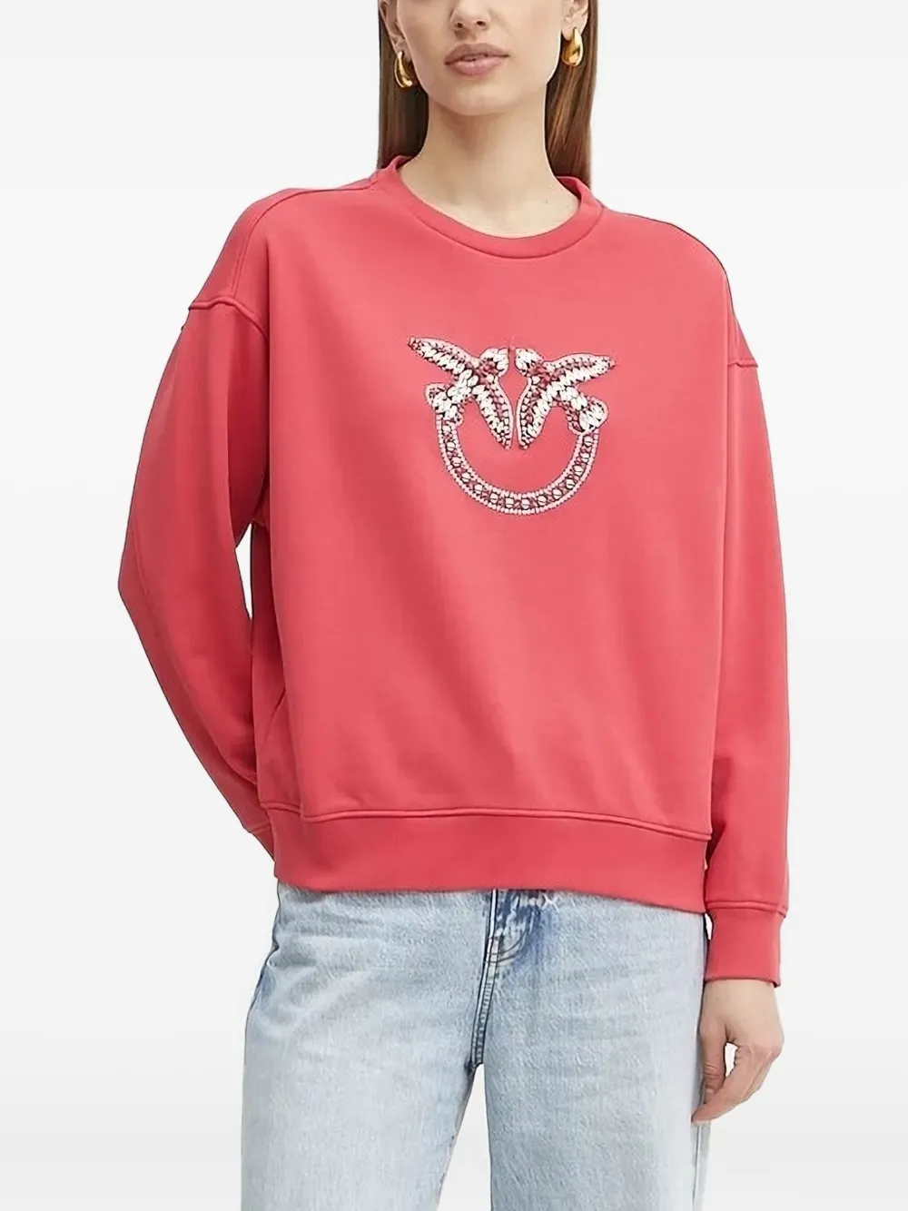 PINKO logo-embellished sweatshirt Roze