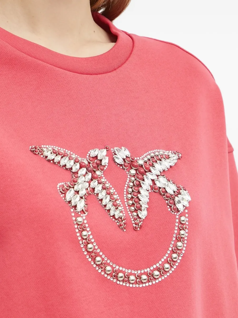 PINKO Sweater verfraaid met logo Roze