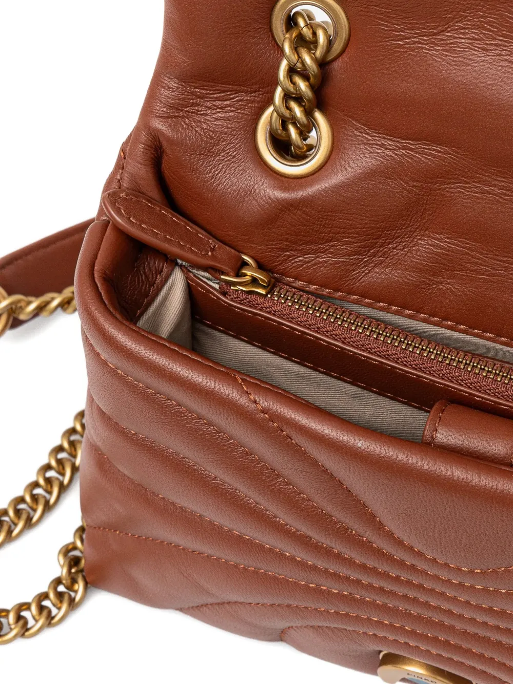 PINKO Love Baby Puff grote crossbodytas Bruin