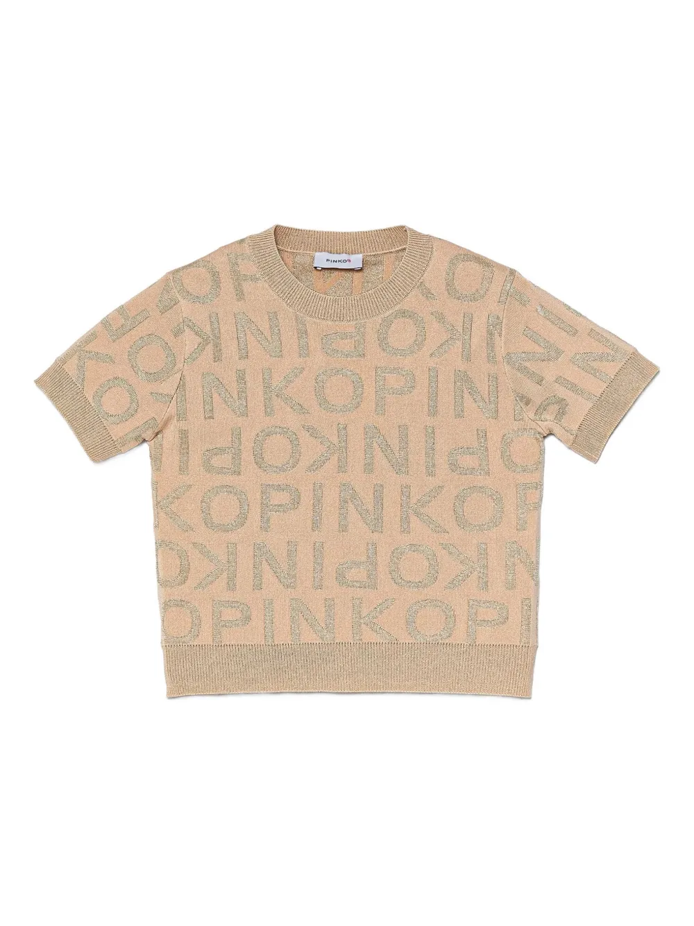 Pinko Kids logo-pattern short-sleeve T-shirt | Pink | Image 1
