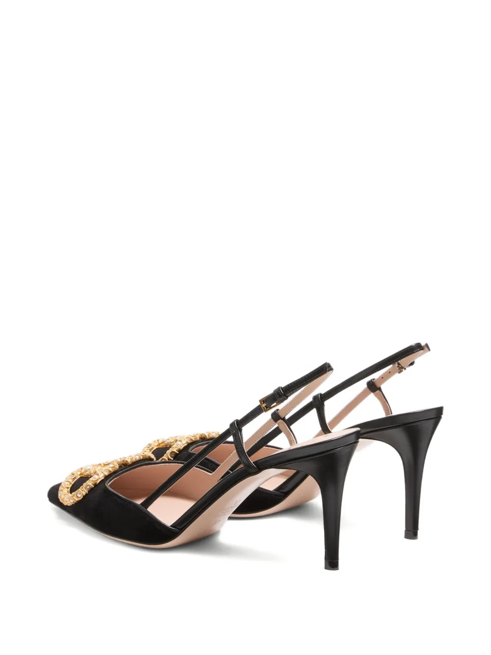 Valentino 80mm Vlogo Signature Slingback Pumps In Black