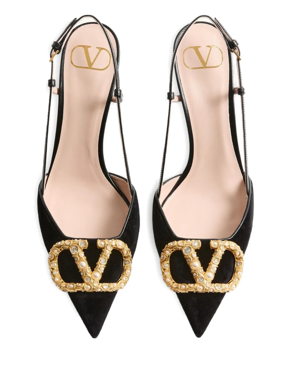 Valentino 80mm Vlogo Signature Slingback Pumps In Black