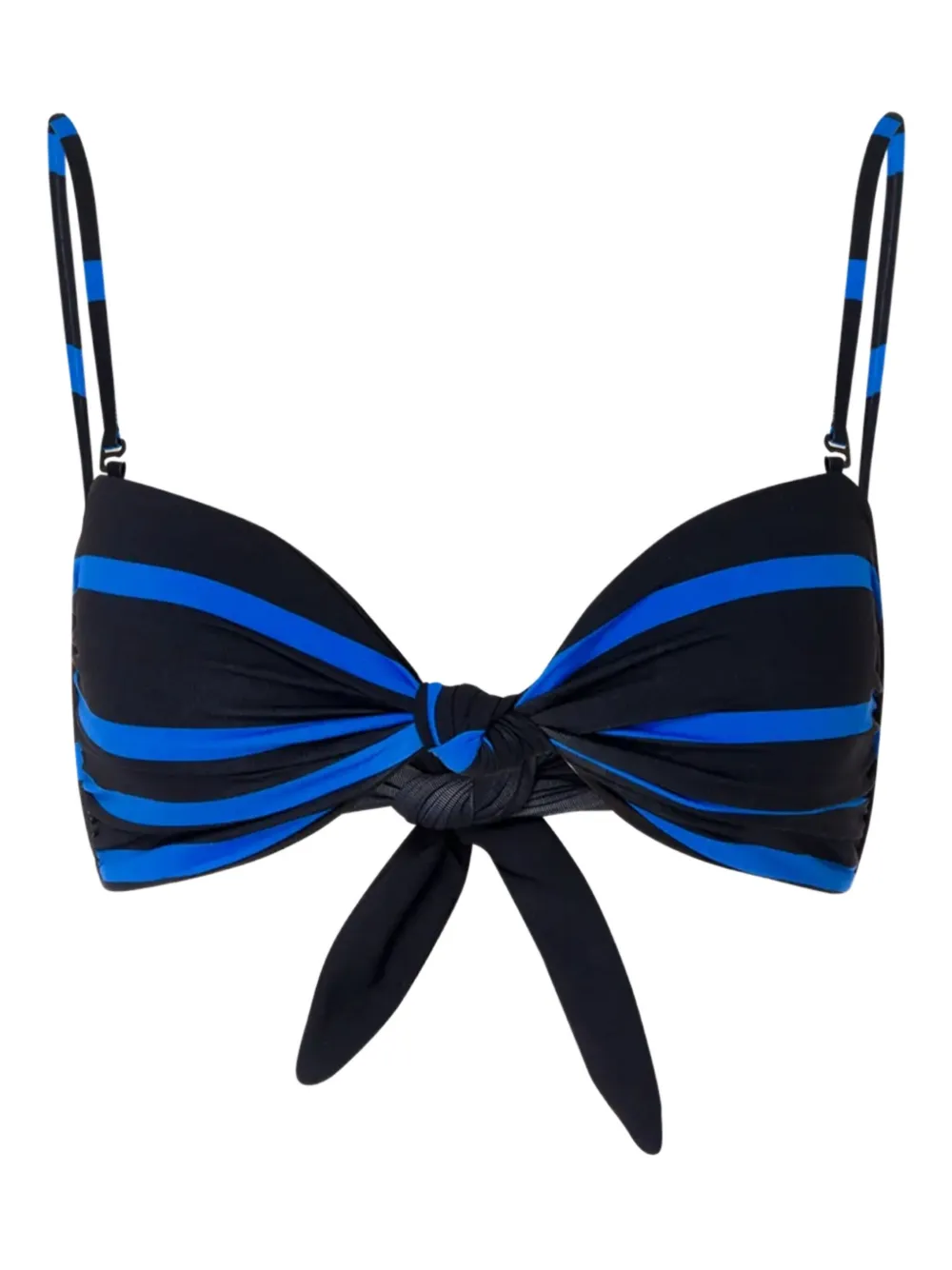 Cala de la Cruz Lara striped bikini top | Black | Image 1