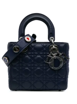 Christian Dior Pre-Owned 2017 スモール ラムスキン カナージュ Christian Dior Pre-Owned 2017 スモール ラムスキン カナージュ