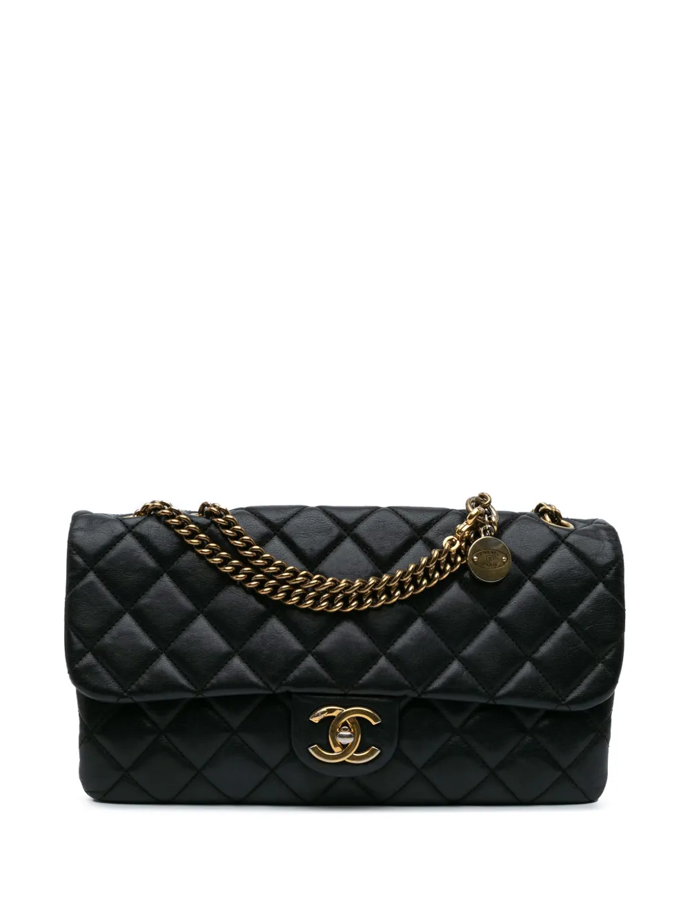 CHANEL Pre-Owned 2013-2014 Quilted Calfskin CC Crown Flap