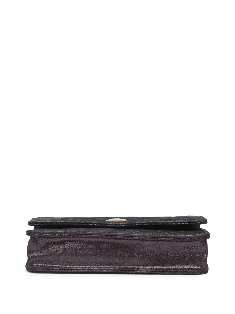 Pre-owned Chanel 2013-2014 Metiers D'art Quilted Iridescent Lambskin Tartan Button Wallet On Chain Crossbody Bag In Brown