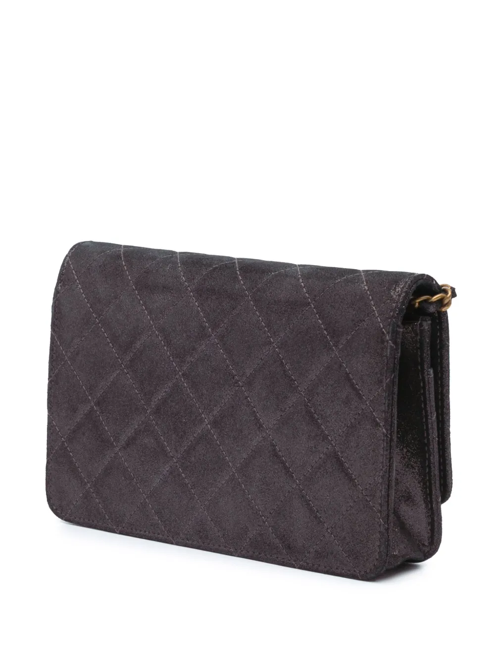 CHANEL Pre-Owned 2013-2014 Metiers d’Art Quilted Iridescent Lambskin Tartan Button Wallet On Chain crossbody bag | Pre-Owned | Image 2