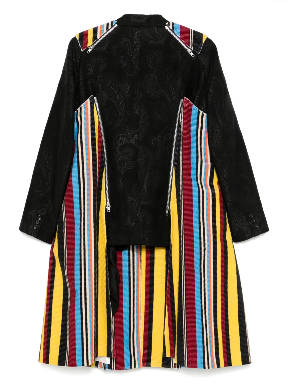 Comme Des Garçons Homme Deux Mens Striped Longline Woven Jacket Black X Multi In Black