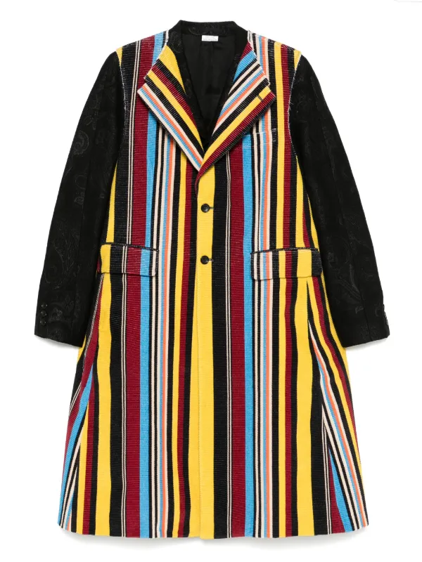 Comme Des Garçons Homme Plus ストライプ コート | ブラック