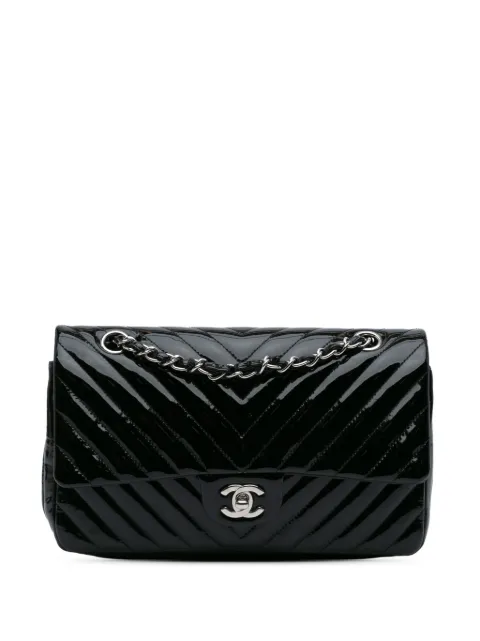 CHANEL Pre-Owned 2015-2016 Medium Classic Chevron Patent Double Flap shoulder bag