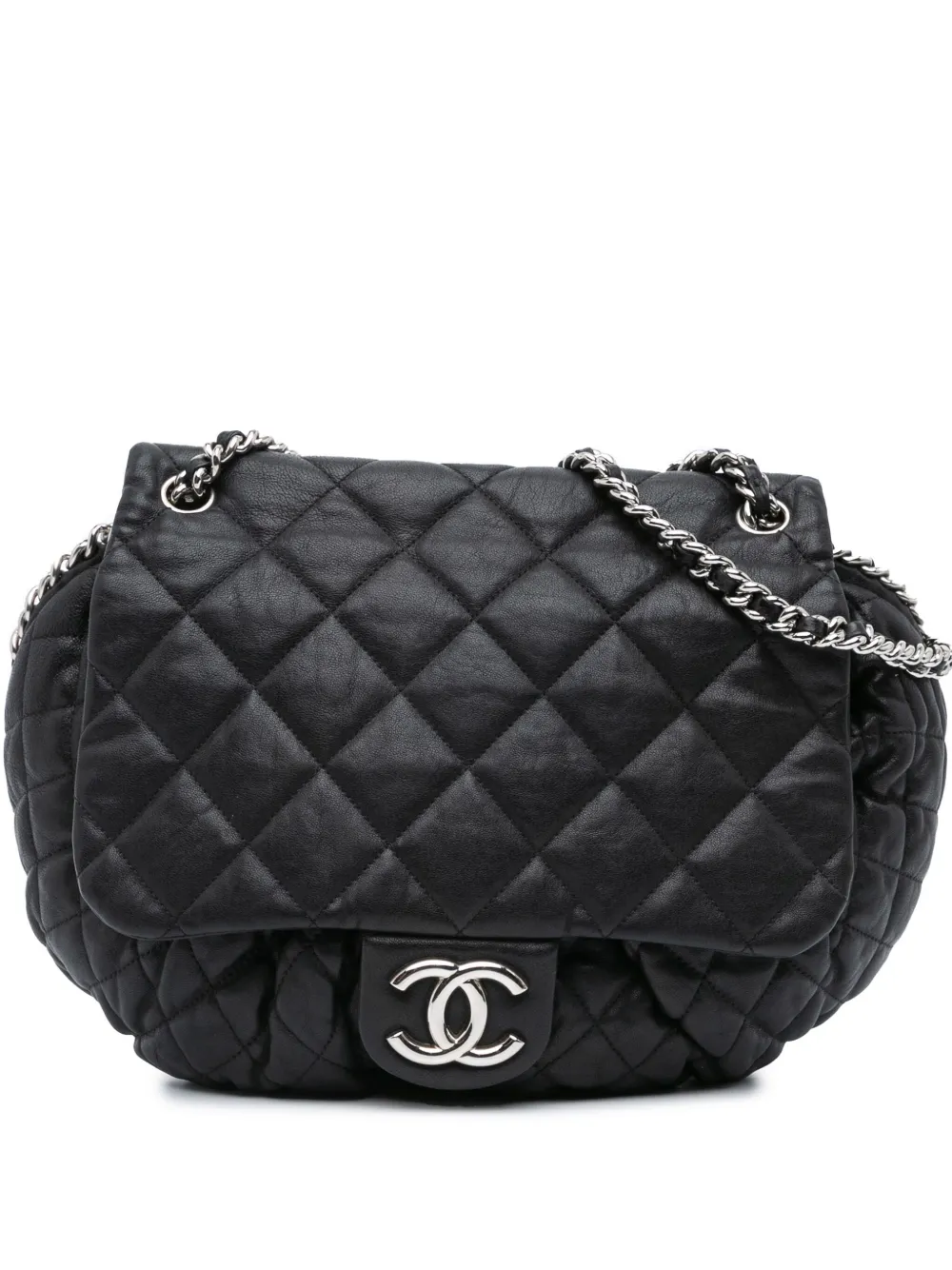 CHANEL Pre-Owned 2011 Large Lambskin Chain Around Flap crossbody bag | Black | Image 1