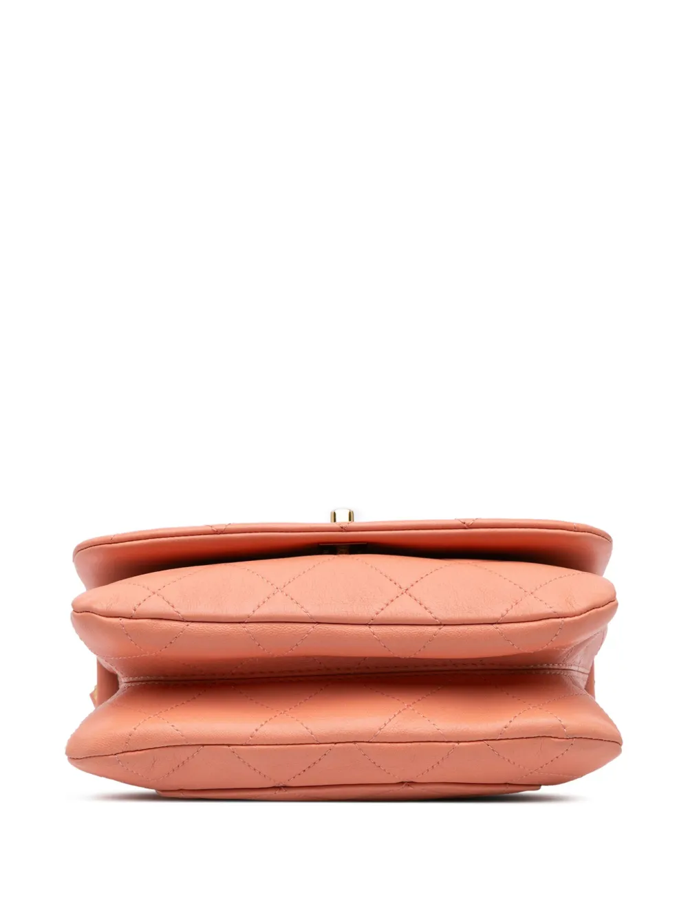Pre-owned Chanel 2021-2024 Small Lambskin Color Match Flap Satchel In Pink