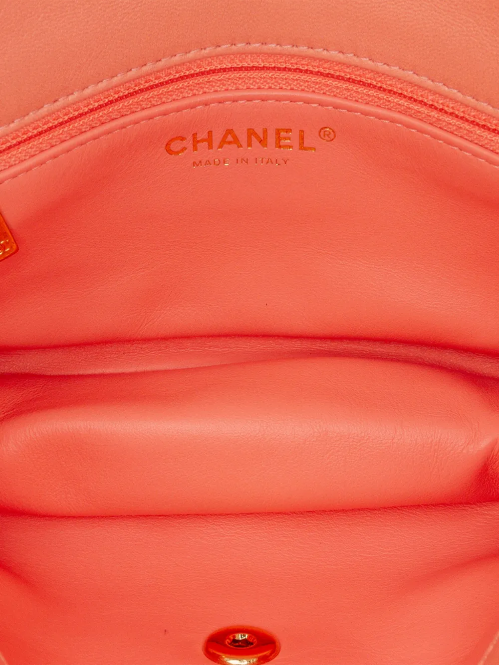 Pre-owned Chanel 2021-2024 Small Lambskin Color Match Flap Satchel In Pink