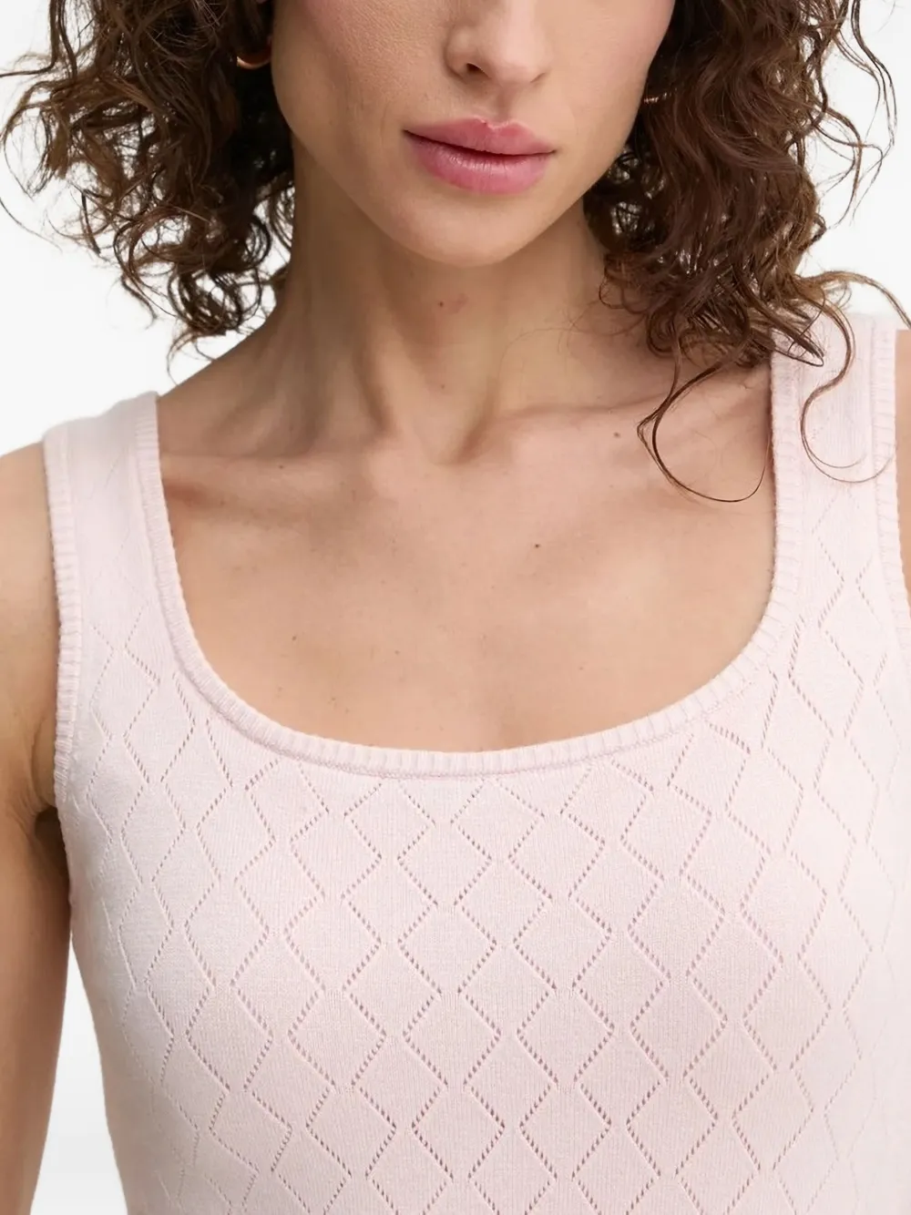 GUESS USA Mouwloze mini-jurk met diamantpatroon Roze