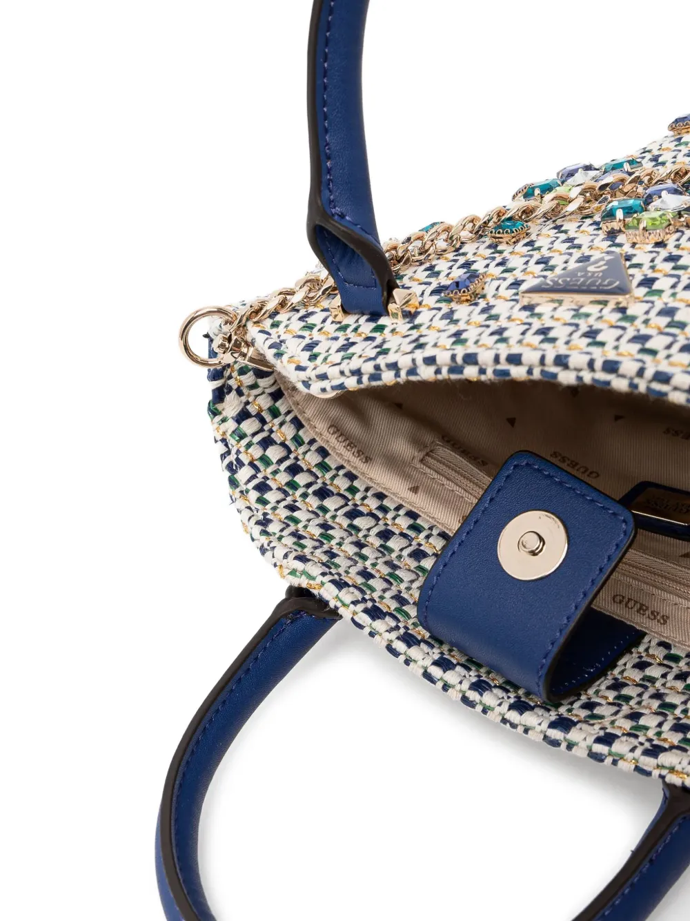 GUESS USA Shopper verfraaid met kristallen Blauw