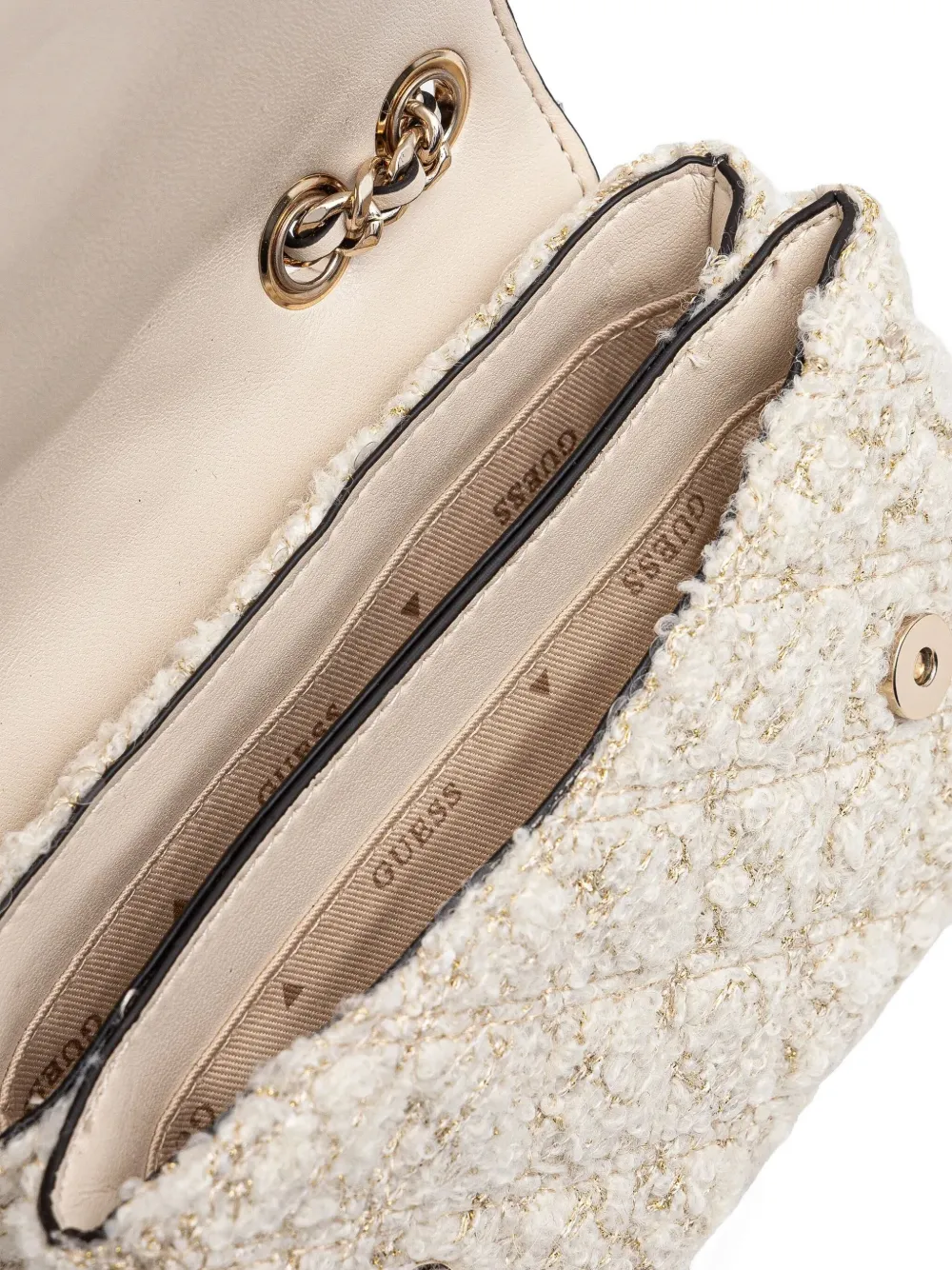 GUESS USA Tweed crossbodytas Beige