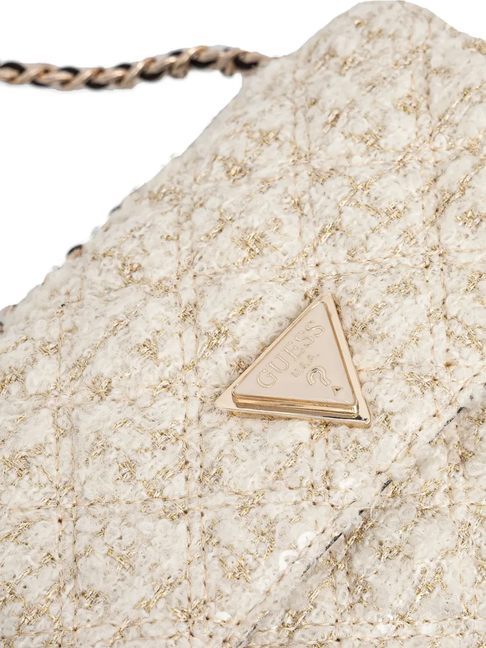 GUESS USA Tweed crossbodytas Beige