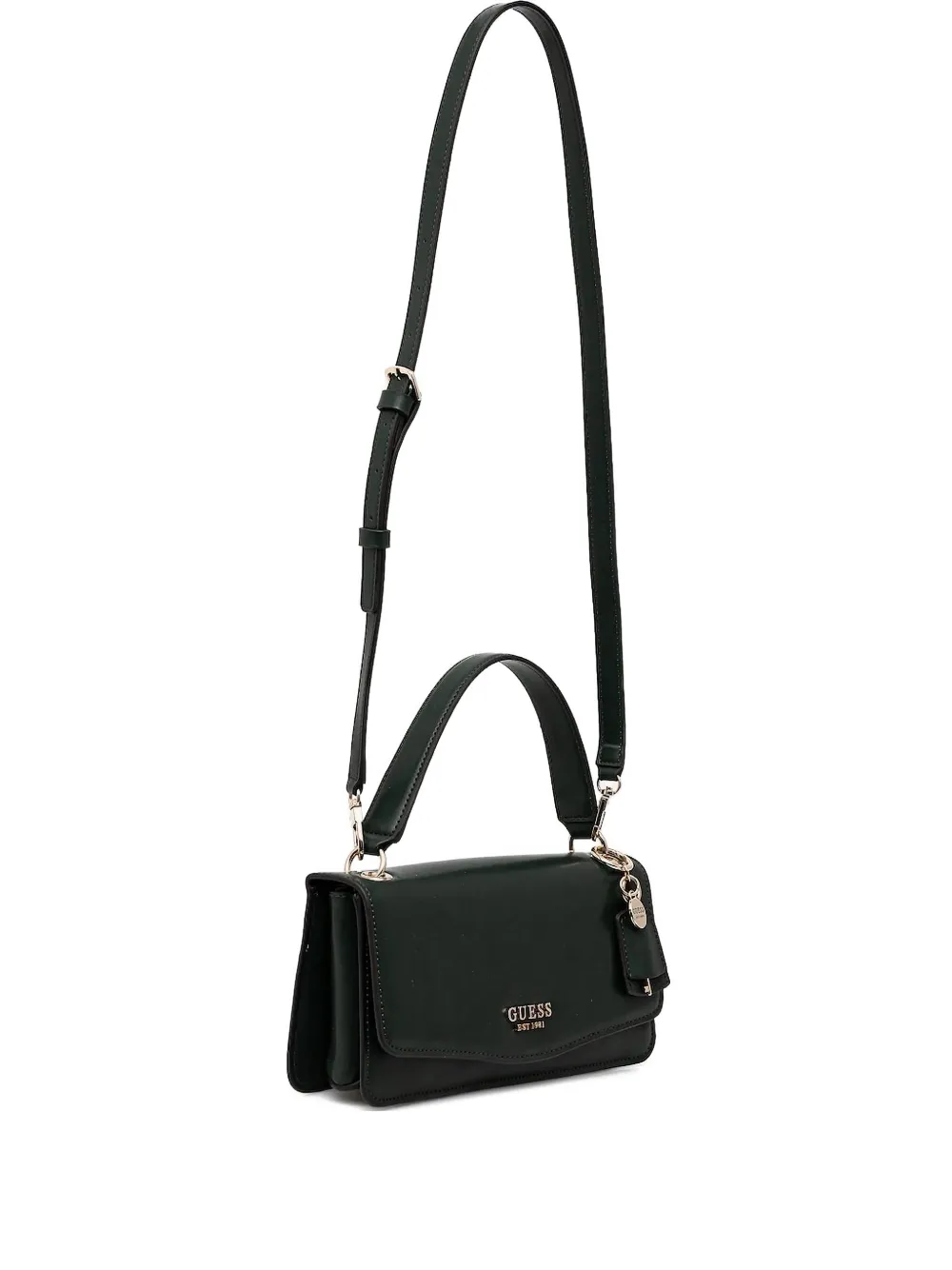 Guess Usa Top-handle Key-detail Satchel Bag In Black