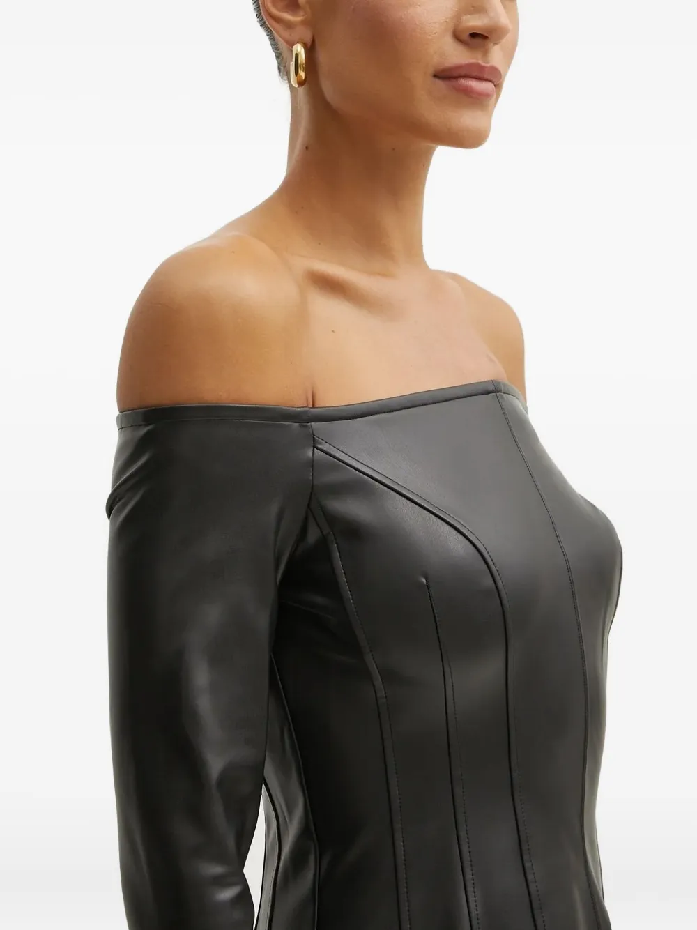 GUESS USA Off-shoulder mini-jurk Zwart