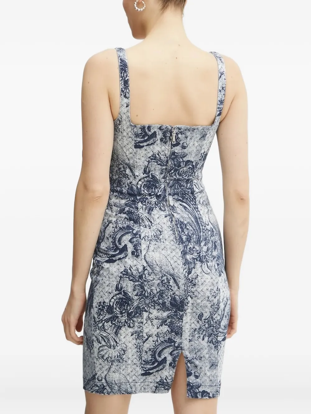 GUESS USA Mini-jurk met vierkante hals en print Grijs