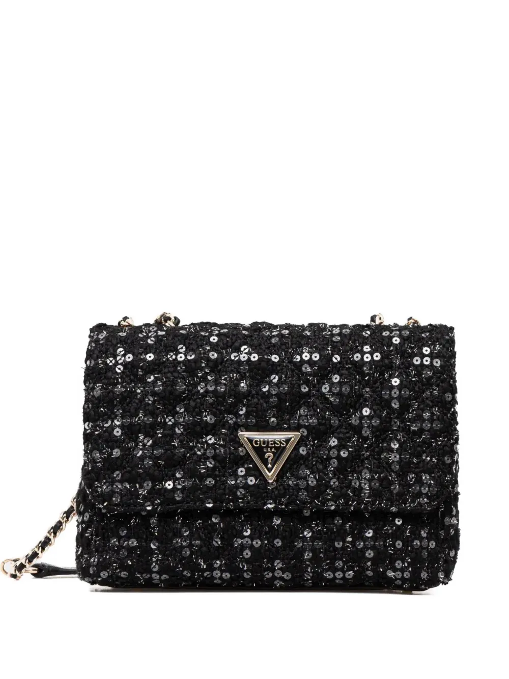 GUESS USA スパンコール ショルダーバッグ - ブラック GUESS USA スパンコール ショルダーバッグ - ブラック