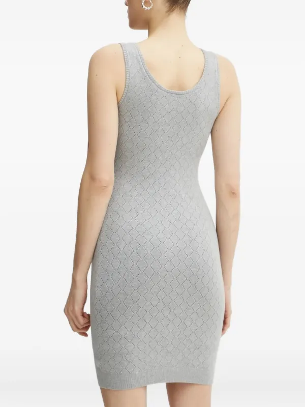 GUESS USA diamond-pattern patch-pocket Mini Dress Grey FARFETCH