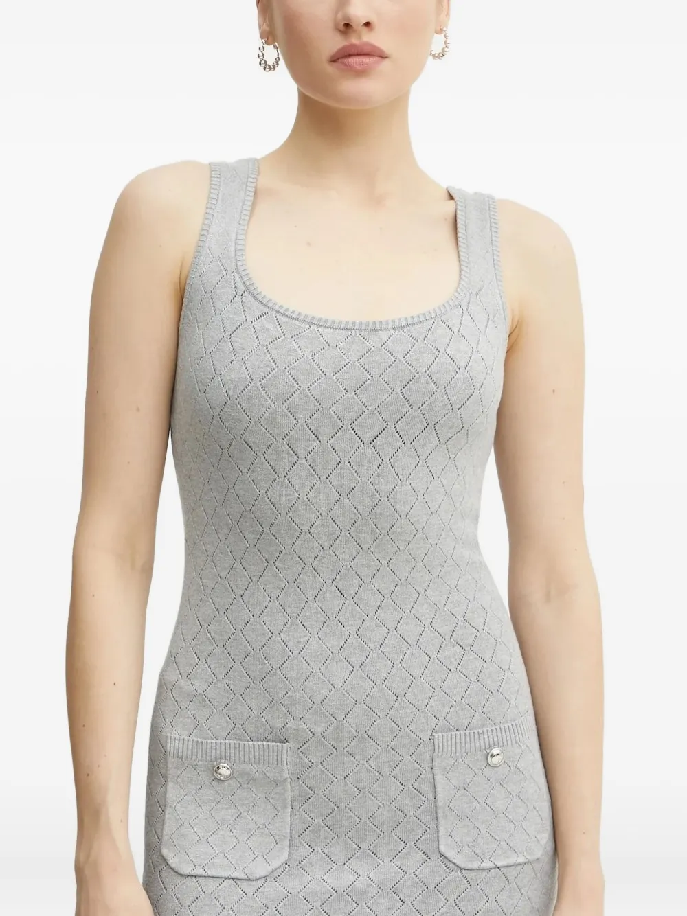 GUESS USA Mini-jurk met opgestikte zak en diamantpatroon Grijs