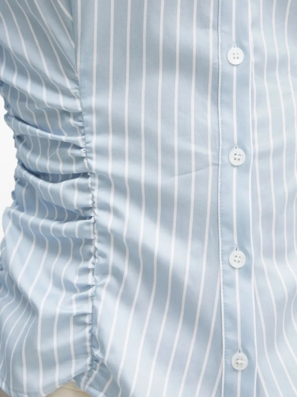GUESS USA Gestreepte blouse met gesmockte taille Blauw