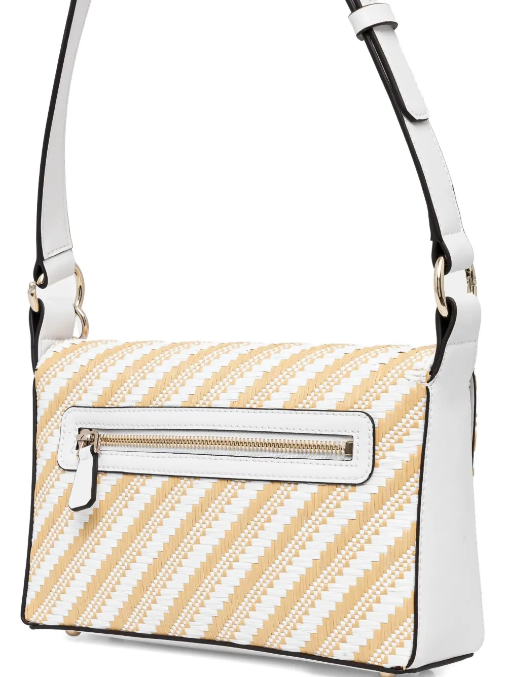 Shop Guess Usa Mini Simona Shoulder Bag In White
