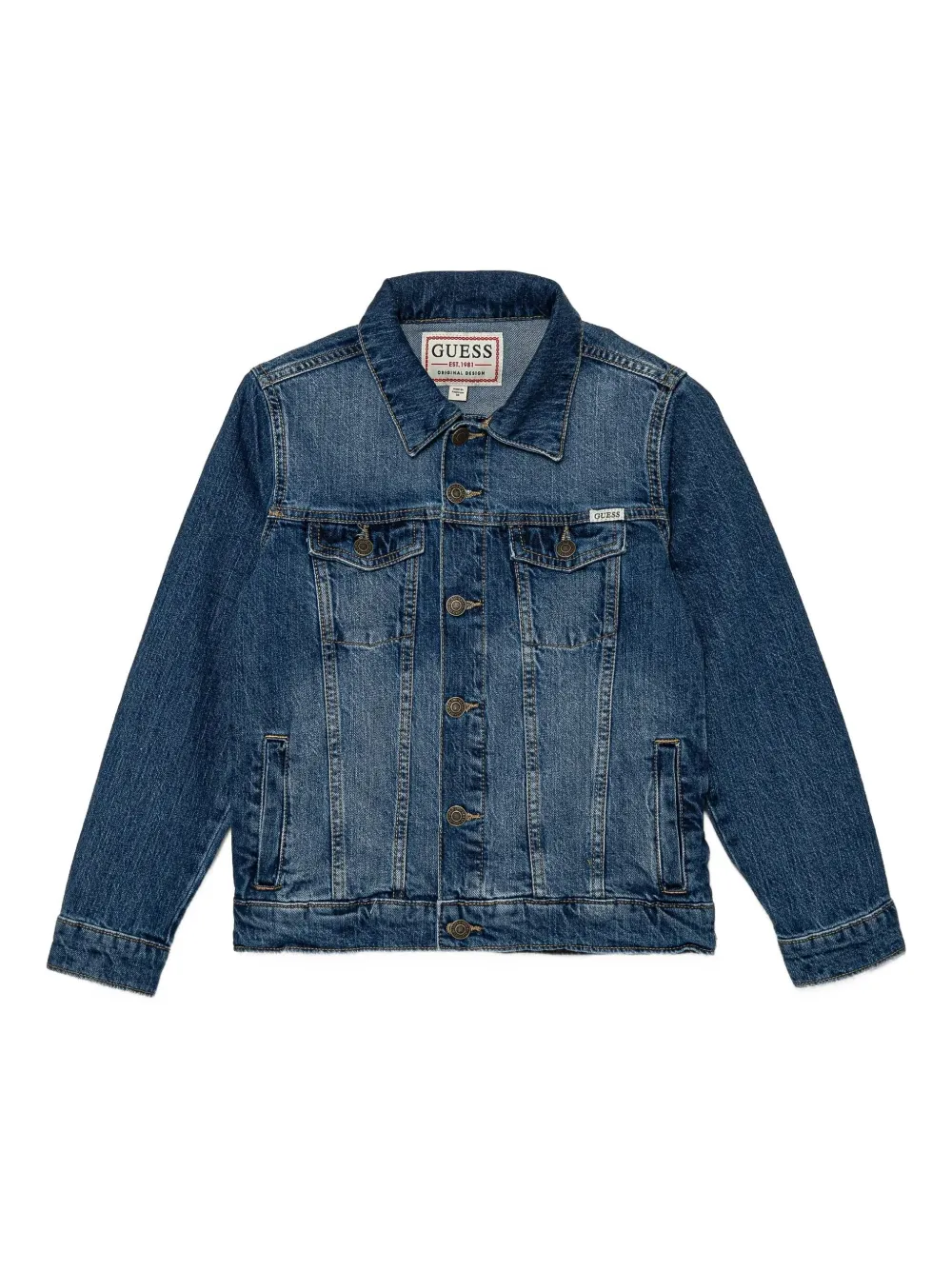 guess kids Giacca denim con ricamo - Blu