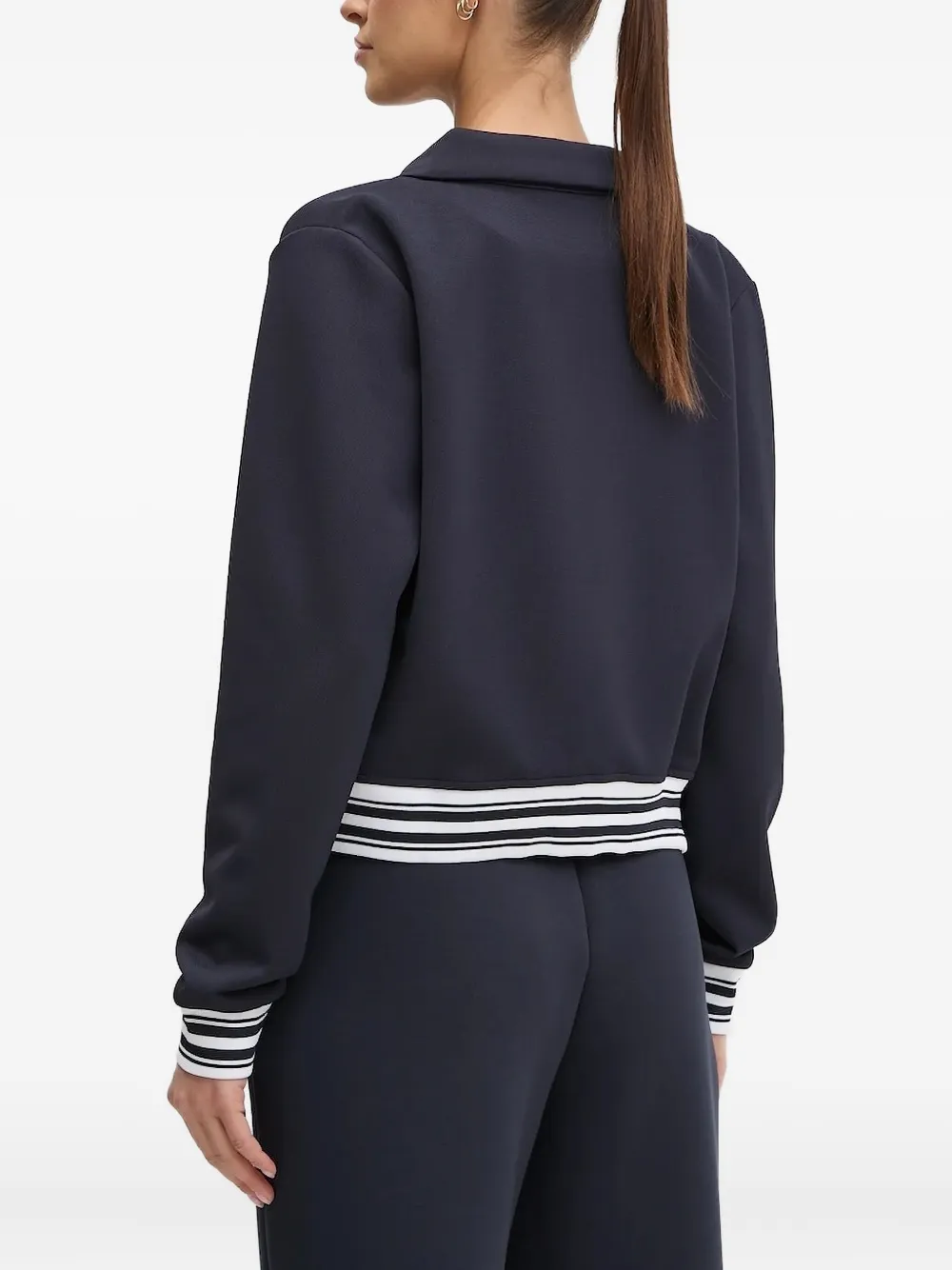 Guess Usa Zip-front Embroidered Jacket In Blue