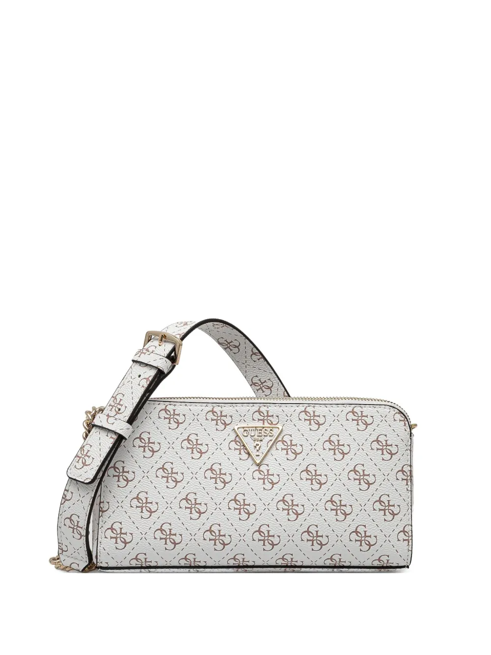 Guess Usa Monogram-pattern Crossbody Bag In White