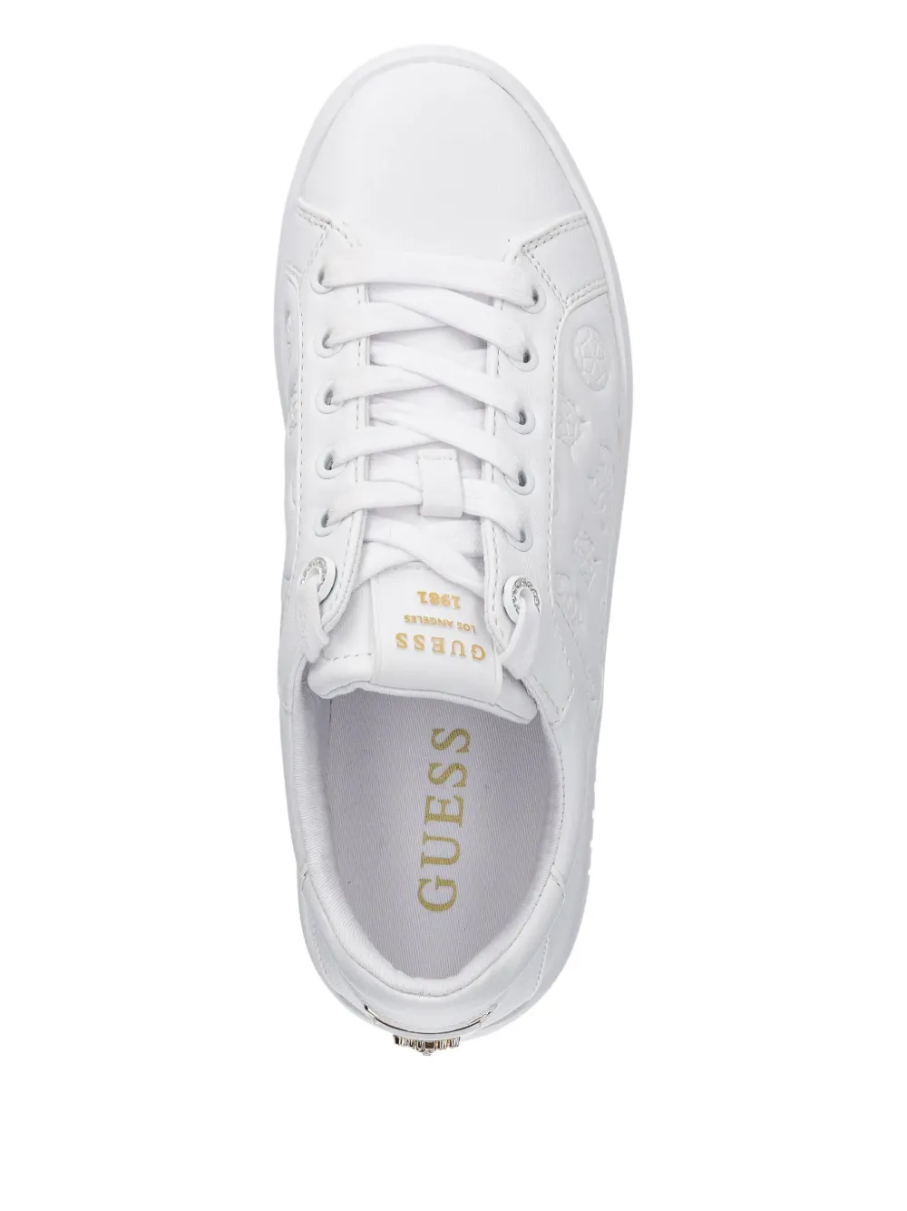 Guess Usa Monogram-pattern Sneakers In White