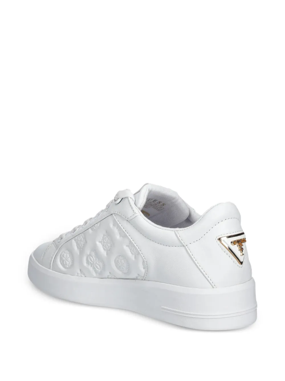 Guess Usa Monogram-pattern Sneakers In White