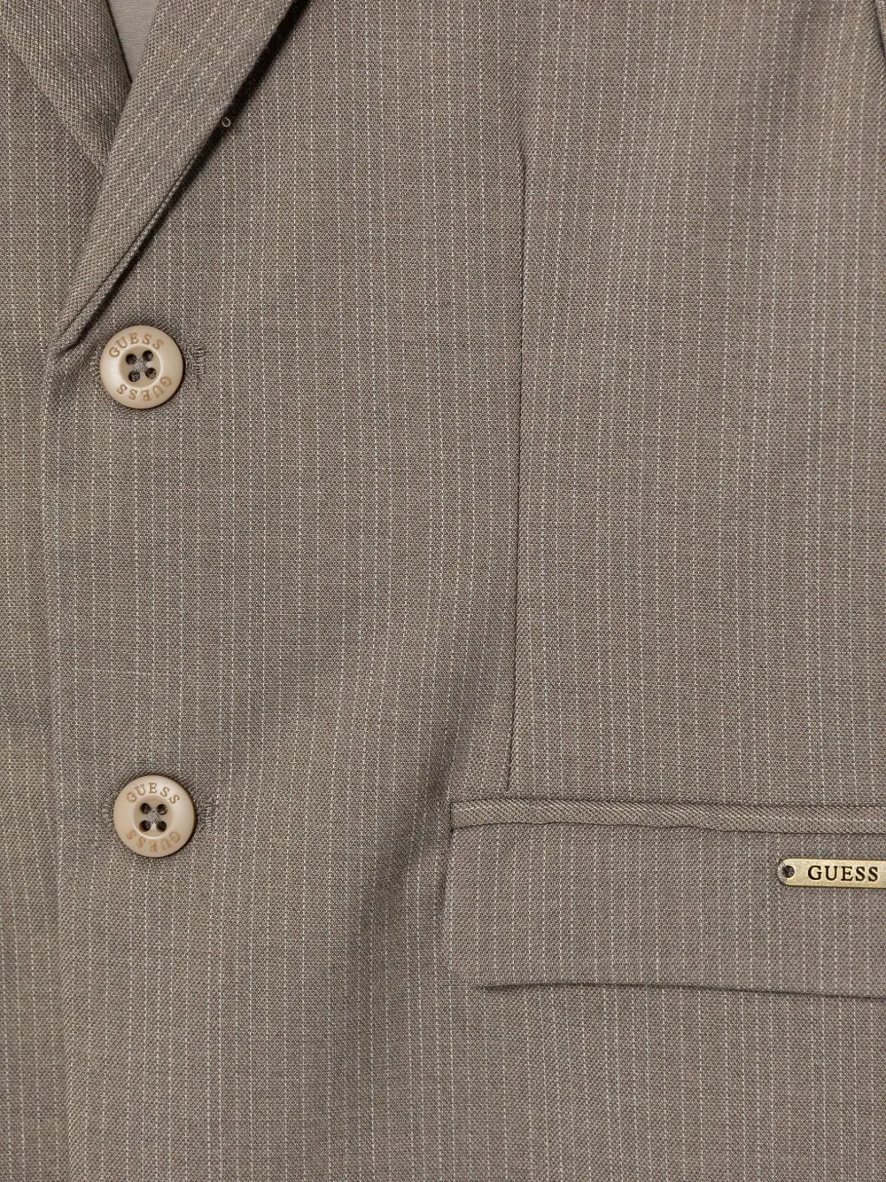 Guess Pinstripe Three-button Blazer In Neutral