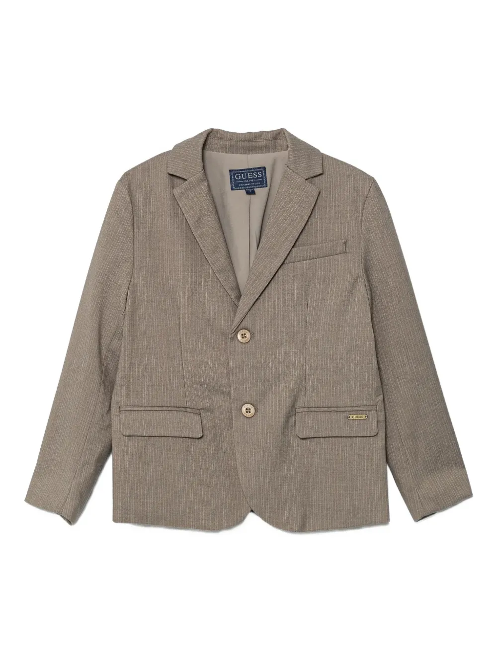 Guess Kids' Pinstripe Three-button Blazer In Neutral